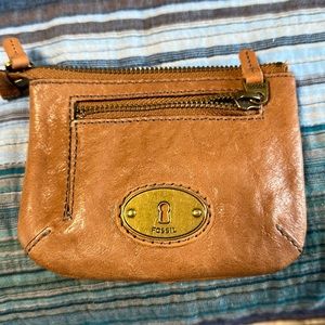 Fossil zip leather card wallet
